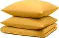 Blumtal Housse de couette Microfibre Nova - Housse de couette deux personnes 200 x 200 cm - 2 x Taie d'oreiller 80 x 80 cm - Jaune moutarde