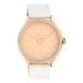 OOZOO Timepieces - Rosé goudkleurige horloge met witte leren band - C10105