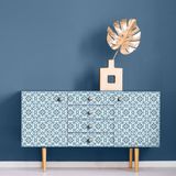 Ambiance Sticker Zelfklevende tegelmuurstickers voor keuken en badkamer - 30 cementtegelstickers voor meubels - ALVAREZ - 30 stickers 10x10cm