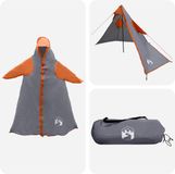 vidaXL 2-in-1 Regen Poncho met Kap - Grijs en Oranje