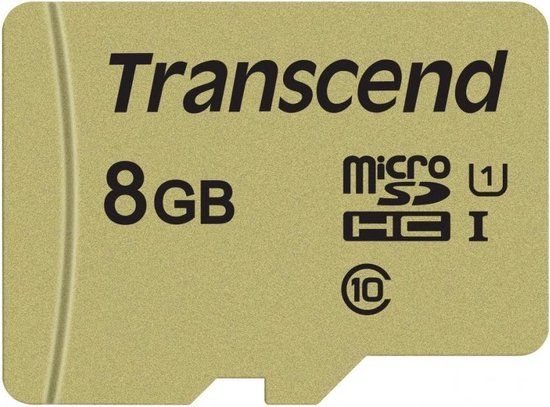 Transcend 8GB MicroSDHC Class 10 UHS-I geheugenkaart met SD adapter