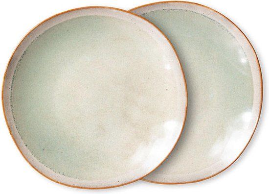 HKliving 70's Breakfast Plate (Ø22 cm) - Set of 2 - Light Green