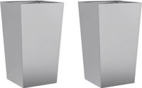 vidaXL Plantenbakken - 2 stuks - 45x45x75 cm - Gegalvaniseerd Staal