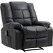 Fauteuil de massage fauteuil de relaxation massant avec dossier inclinable manuellement et repose-pied chaise TV revêtement synthétique télécommande incluse noir