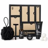 WDMT Spies Trading Heren Verzorgingsset – 6-Delige Cadeaubox met Douchegel, Baardolie, Scheermes en Badaccessoires – Heren Adventskalender – Houtachtige Geur – Cadeau voor Mannen – Zwart