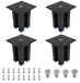 Lot de 4 pieds de meuble, 10 cm, couleur noire