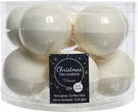 Decoris Boules de Noël set - 20x stuks - glas - blanc - 6 cm - brillant/mat