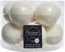Decoris Boules de Noël set - 20x stuks - glas - blanc - 6 cm - brillant/mat