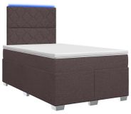 vidaXL Boxspringbed met matras, donkerbruin, 120 x 190 cm, met stoffen bekleding