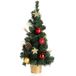 COM-FOUR Decoratieve Kerstboom met Ballen - 60 cm Rood/Goud