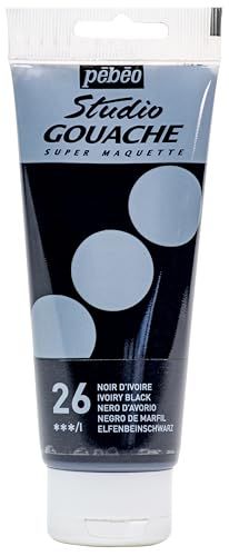 PEBEO 100 ml Studio Gouache, Ivoor Zwart, 290026