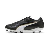 PUMA KING 20 MATCH FG/AG voetbalschoenen, Zwart/Wit/Goud, Maat 35,5
