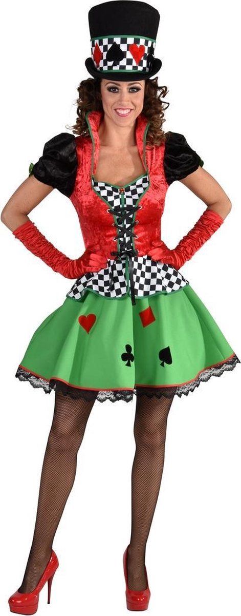 Magic by freddy Casino Kostuum | Poker Tafel Kaartspel Gok | Vrouw | Extra Small | Carnaval kostuum | Verkleedkleding