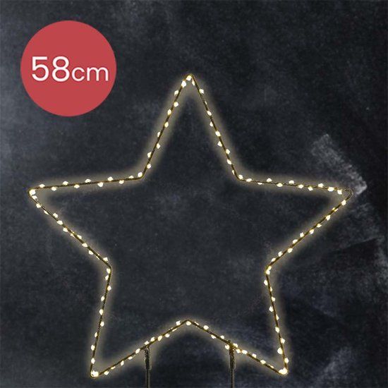 Lumineo Metalen Prik Kerstster - 180 LED Lampjes - 58cm - Buiten