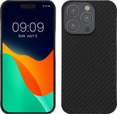 kalibri hoesje geschikt voor Apple iPhone 15 Pro - aramidehoes voor smartphone - mat zwart