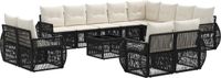 vidaXL Tuinbank Set 13 st Zwart en Crème Wit poly rattan