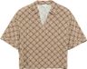 s.Oliver Chemisier Femme Beige / Marron Viscose Manches Courtes Coupe Droite
