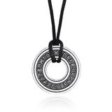 LGT JWLS Amulet Ketting Odin - Ronde Circel met Noorse Tekens Zilver