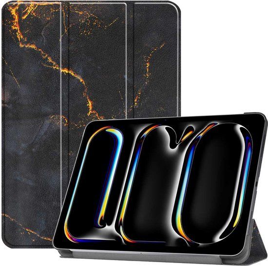 iMoshion Tablet Hoes voor iPad Pro 11 (2024) - Book Case - Zwart / Black Marble