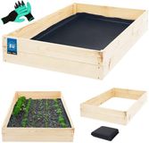 KOTARBAU® Moestuinbak, Verhoogd Tuinbed, Vurenhout, 140 x 80 x 18 cm, Natuurlijk
