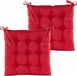 Anna's Collection Coussin de chaise matelassé - 2x - rouge - 38 x 38 cm - intérieur/extérieur
