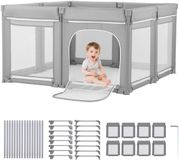 VEVOR Babybox, 200 x 178 cm, Peuterbox, Opvouwbare Speeltuin met Ritsdeur en Zacht Ademend Gaas, Veilig Activiteitencentrum voor Binnen- en Buitengebruik