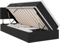 vidaXL Opbergbed met hoofdeinde Zwart 90 x 200 cm Fluweel