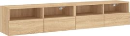 Meubles TV 2 pièces 80x30x30 cm bois traité couleur chêne sonoma