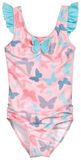 Playshoes Kinderzwempak met UV-bescherming en Vlinders - Mouwloos, Unisex, Roze