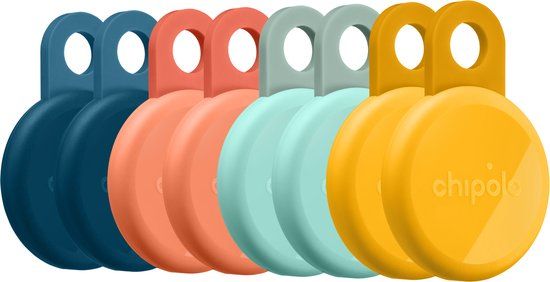 Chipolo LOOP Bluetooth Tracker & KeyFinder – Oplaadbaar & Waterdicht - Compatibel met Apple Find My & Google Find Hub – 125 dB – 8 Pack