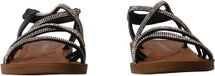 Super Mode He Valentine Zwarte Platte Sandalen voor Dames - Maat 39
