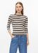 s.Oliver Dames T-shirt met ronde hals, korte mouw, aansluitende pasvorm, gestreept, donkerbruin, maat 44