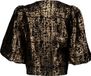 Freebird Livia V-hals Pofmouw Korte Mouw Zwart Polyester/Acryl Dierenprint Casual Jurk S