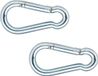 Dulimex B.V. Karabijn haken - 2x - verzinkt staal - 5 cm - Zilver