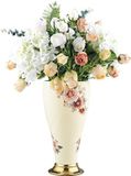 PromoHome Vintage Porseleinen Bloemenvaas - Elegante Tafeldecoratie met Gouden Accenten