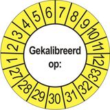Merkloos / Sans marque Ricard Keuringsstickers Gekalibreerd op 2027 | 50 stuks, Ø 35 mm | Buiten Geel