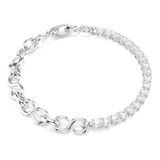 Swarovski Matrix Armband, Rond Slijpsel, Wit, Rodium Verguld