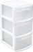 PLASTICFORTE Ladeblok - 3 lades - wit/transparant - 39 x 29 x 59 cm