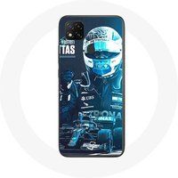 Maniacase Hoesjes voor Xiaomi Redmi 9C Formule 1 Valtteri Bottas F1 Racer Zwart