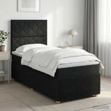 vidaXL Boxspringbed met matras met hoofdeinde Zwart 80 x 200 cm Stof