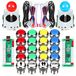 Fosiya Stick LED Chrome Drukknoppen voor PC MAME Raspberry Pi Video Games Arcade Kabinet Onderdelen (Mixed Kit)