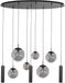 Steinhauer Bollique Hanglamp | 6x E27 + 3x GU10 | Dimbaar | Zwart