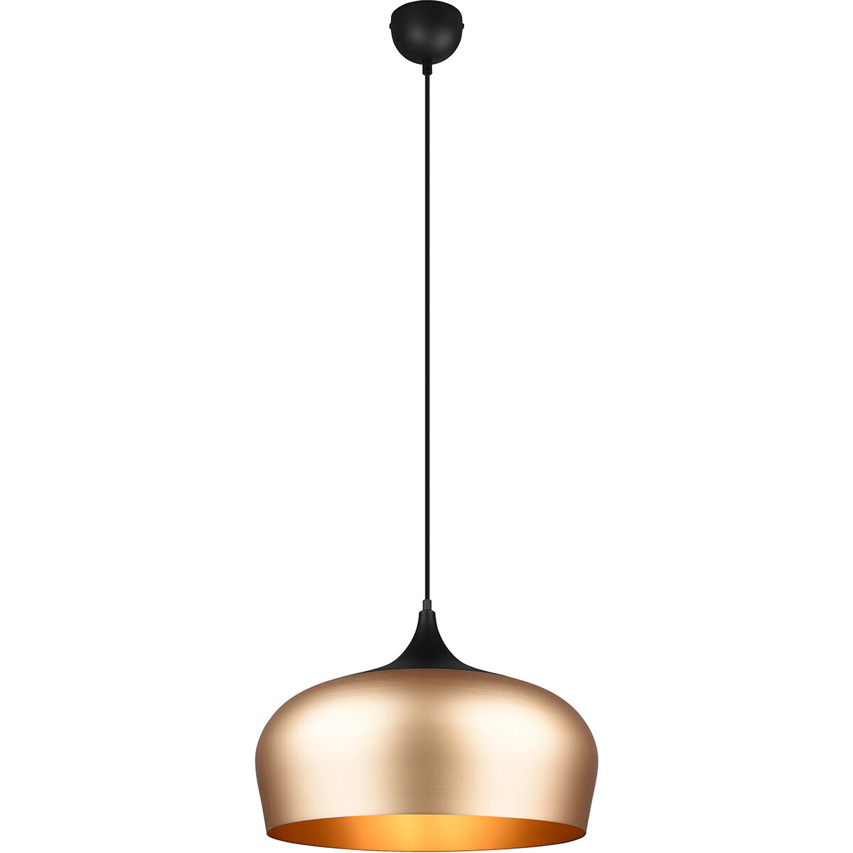 BES LED LED Hanglamp - Hangverlichting - Trion Christa - E27 Fitting - Rond - Mat Goud - Aluminium - Ø450mm