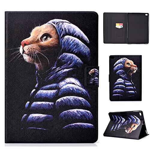 Bspring Hoes voor iPad 9,7 inch 2018 2017/iPad Air 2/iPad Air-iPad PU Leather Smart Cover Cover Case met standaard functie en automatische slaap / waak voor Apple iPad 9,7 inch 6/5 generatie, gele kat