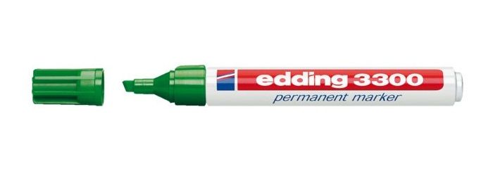 Edding 3300 - Permanente markers - groen, wit - 10 stuks