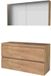 Basic Line Comfort 46 Badkamermeubelset - 120 x 46 cm - Greeploos - 2 Lades - Wastafelblad - Spiegelkast - Whisky Oak