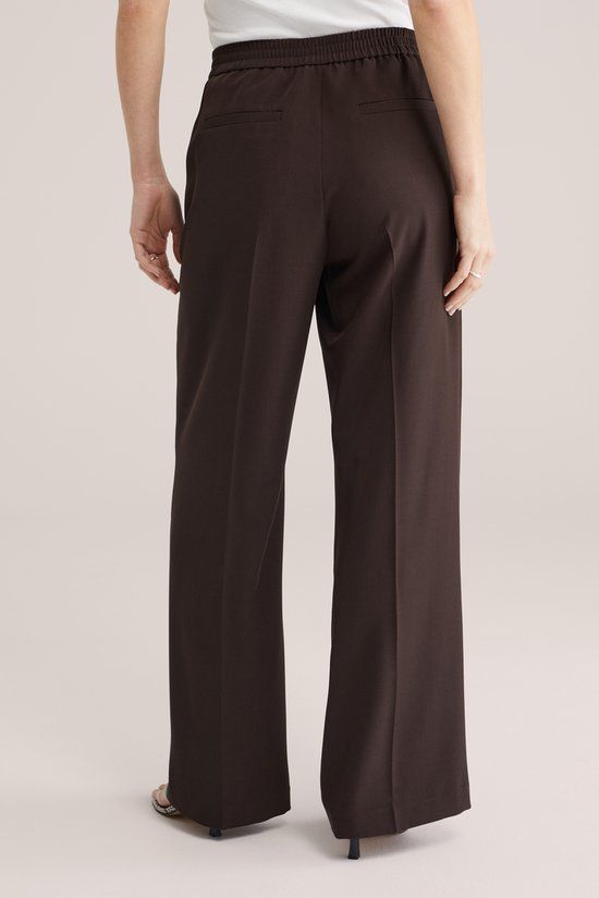 WE Fashion Dames wide leg pantalon - Dark brown - Size 40