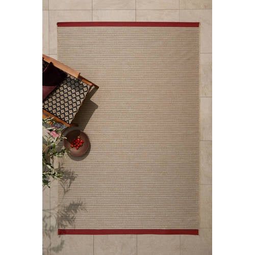 NOUS Living Binnen- en Buitenvloerkleed Zand/Rood (290x200 cm)