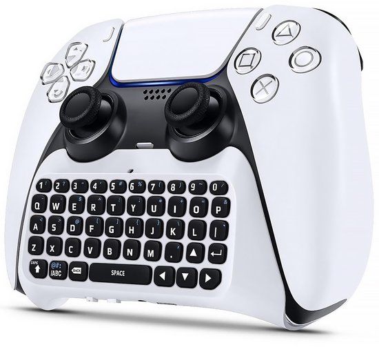 YONO Toetsenbord voor PS5 Controller - Bluetooth - QWERTY - Wit
