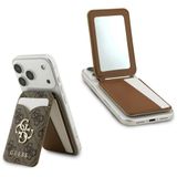 CG Mobile Guess PU 4G Magnetische Kaarthouder - Standfunctie/Spiegel Inbegrepen, Bruin, 11,9 cm